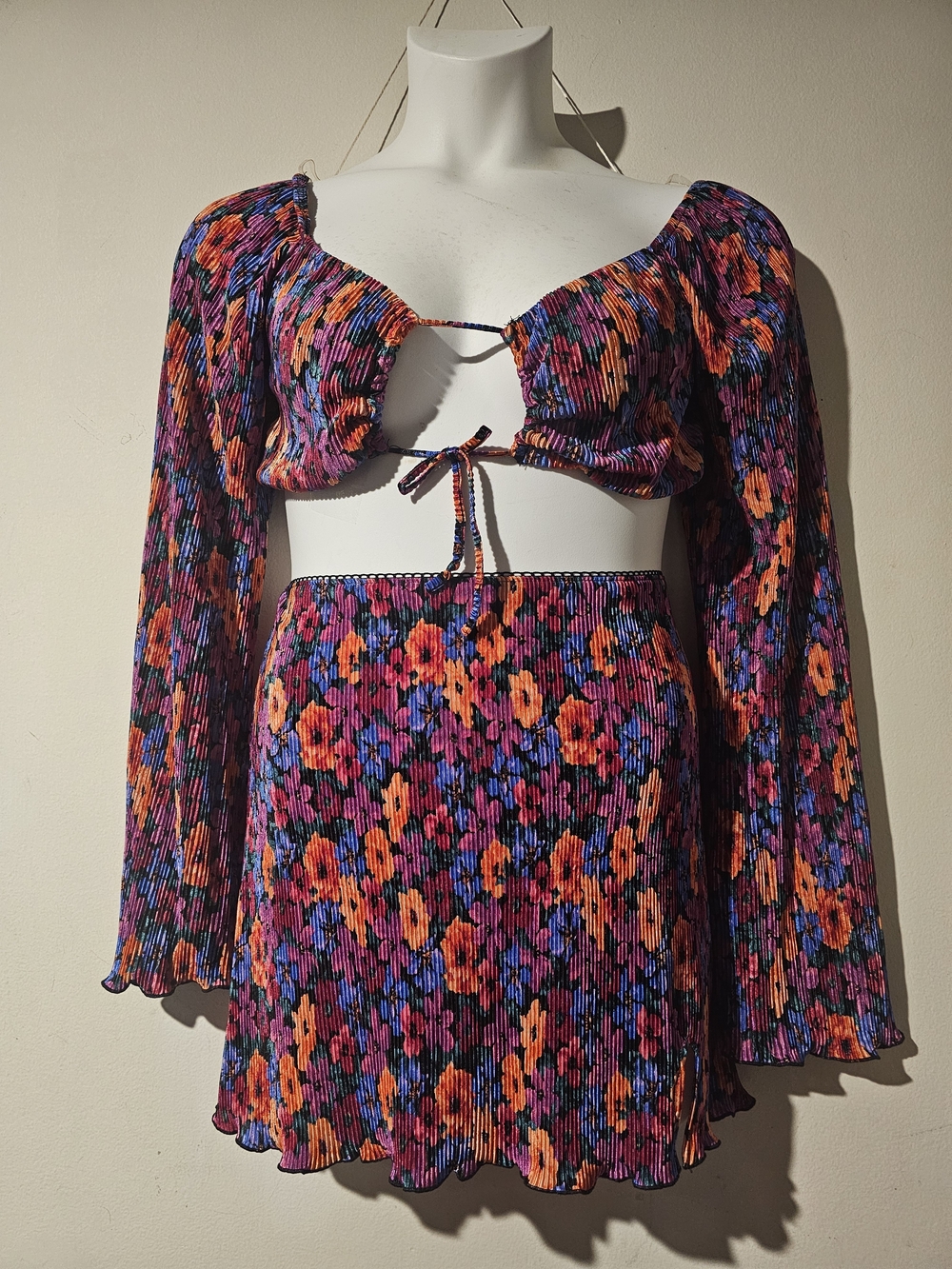 Wild Fable Two-Piece Floral Crop Top & Skirt Set in Multicolor
